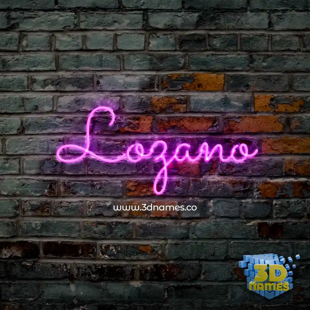 lozano in Pink Neon style - 3D name wallpaper