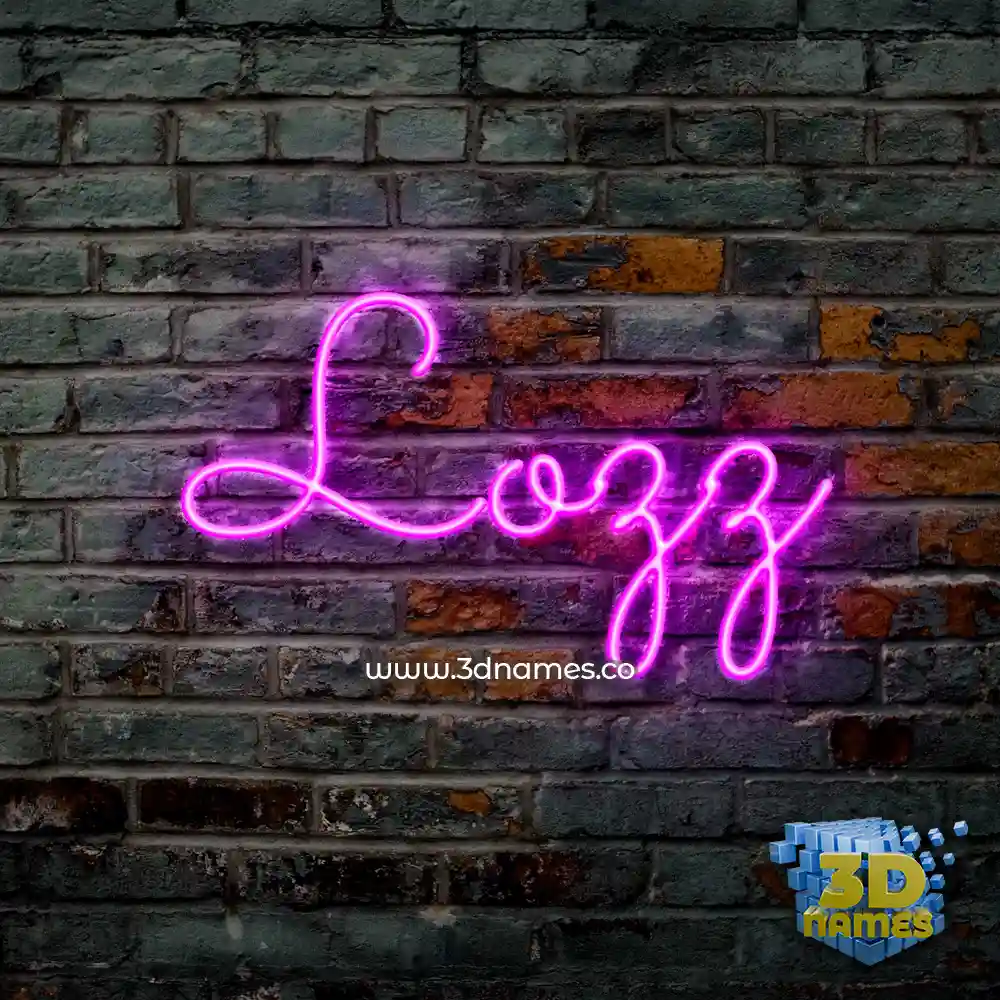 lozz in Pink Neon style - 3D name wallpaper