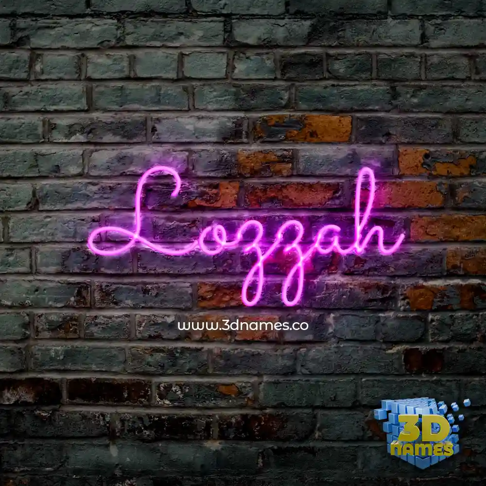 lozzah in Pink Neon style - 3D name wallpaper