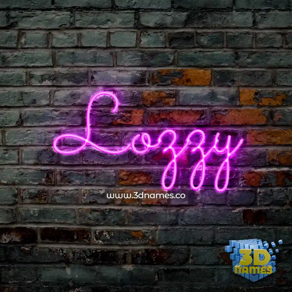 lozzy in Pink Neon style - 3D name wallpaper