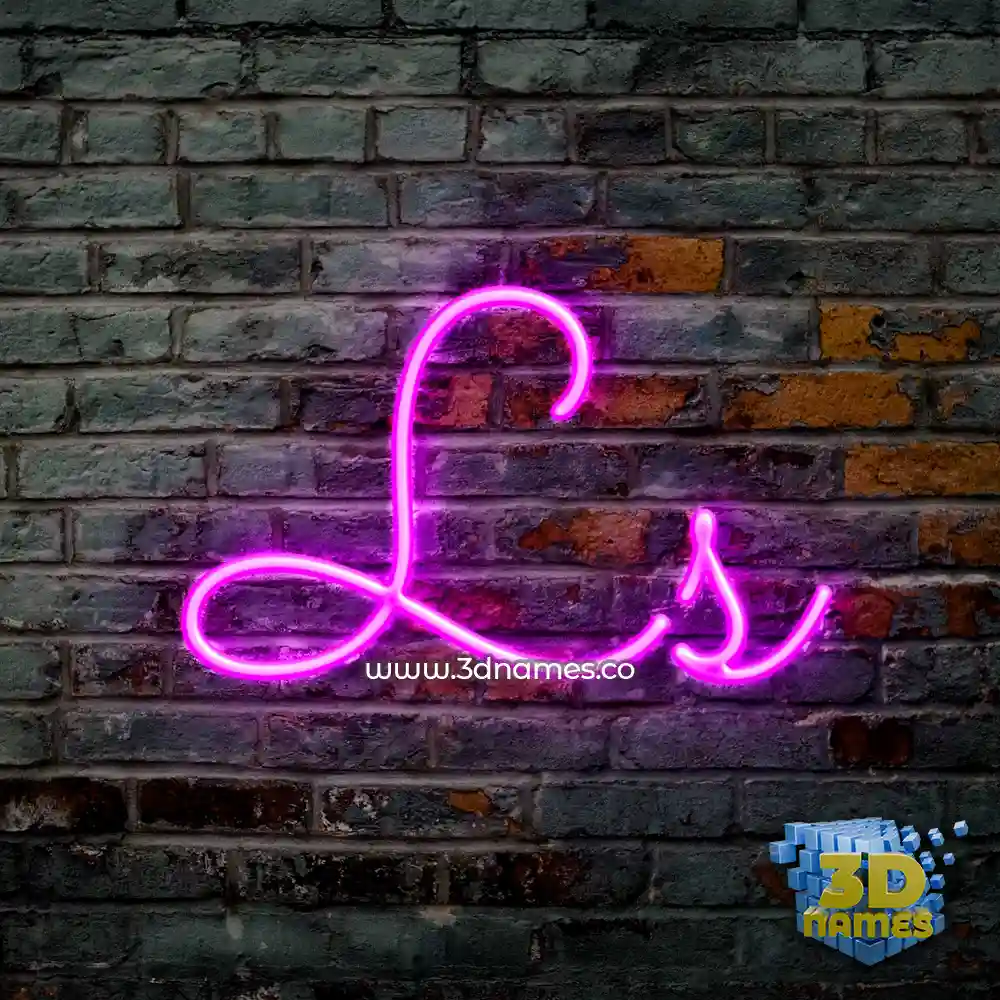 ls in Pink Neon style - 3D name wallpaper