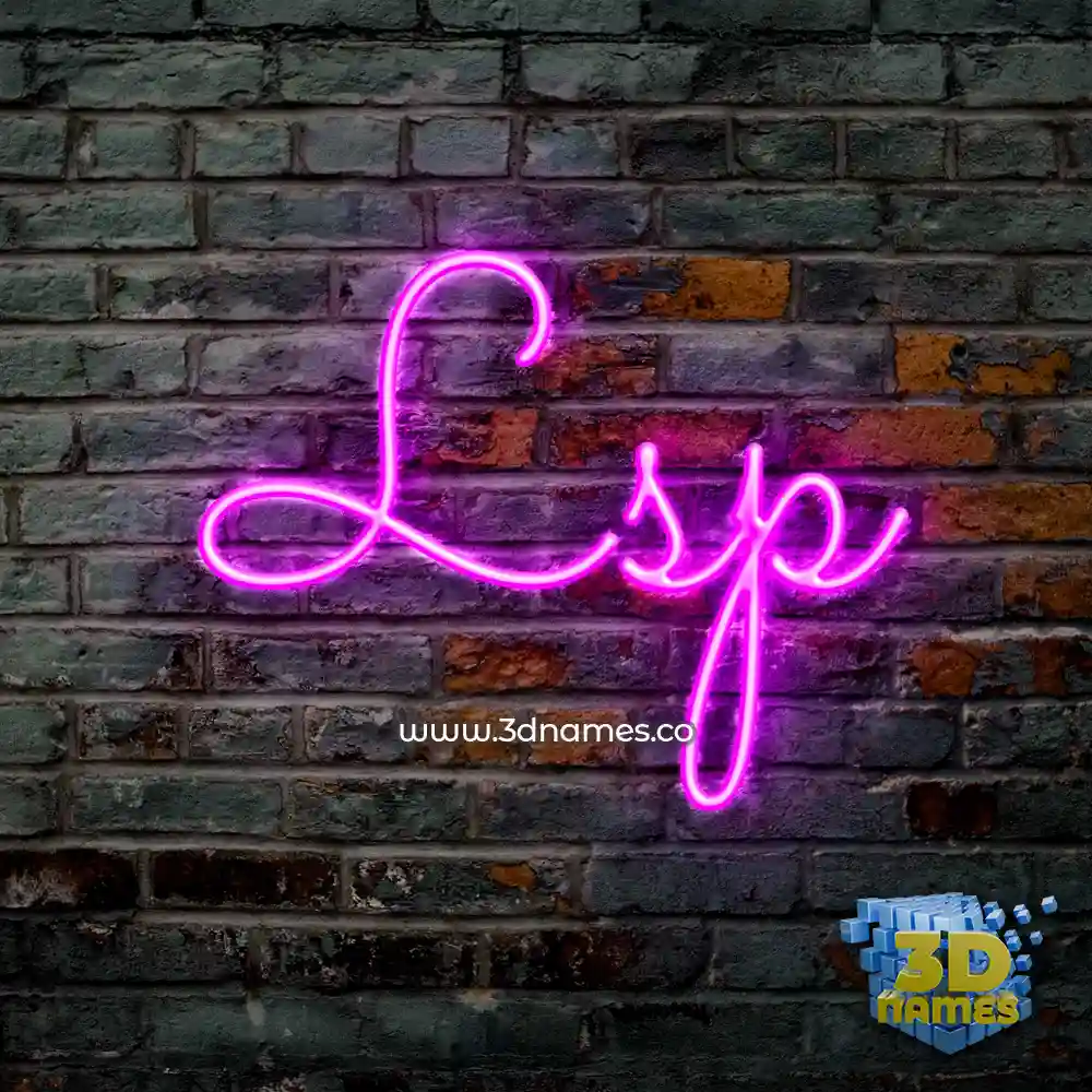 lsp in Pink Neon style - 3D name wallpaper