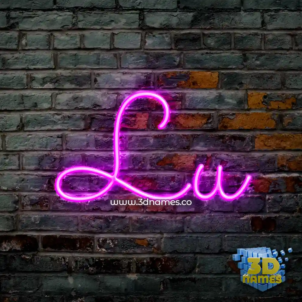 lu in Pink Neon style - 3D name wallpaper