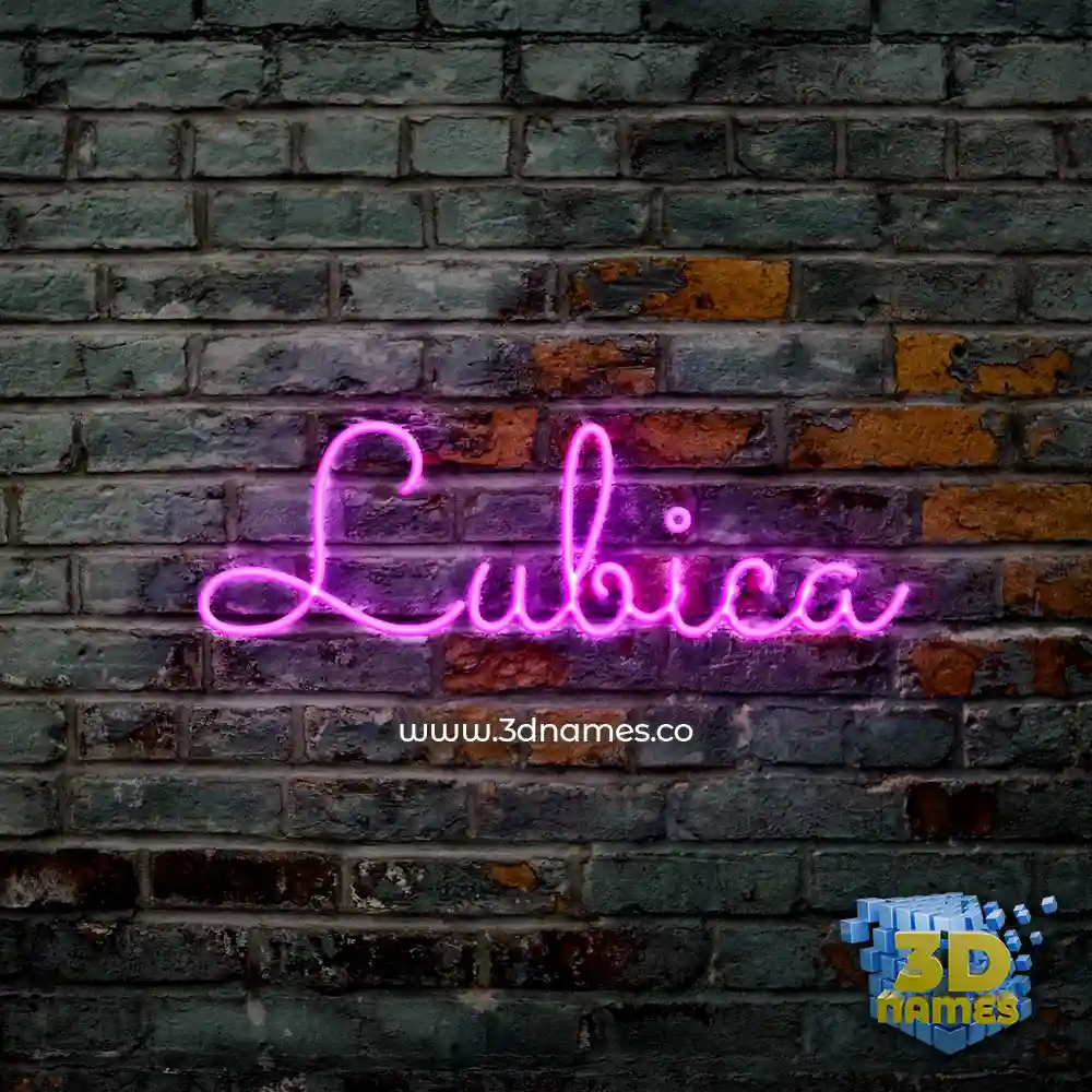 lubica in Pink Neon style - 3D name wallpaper