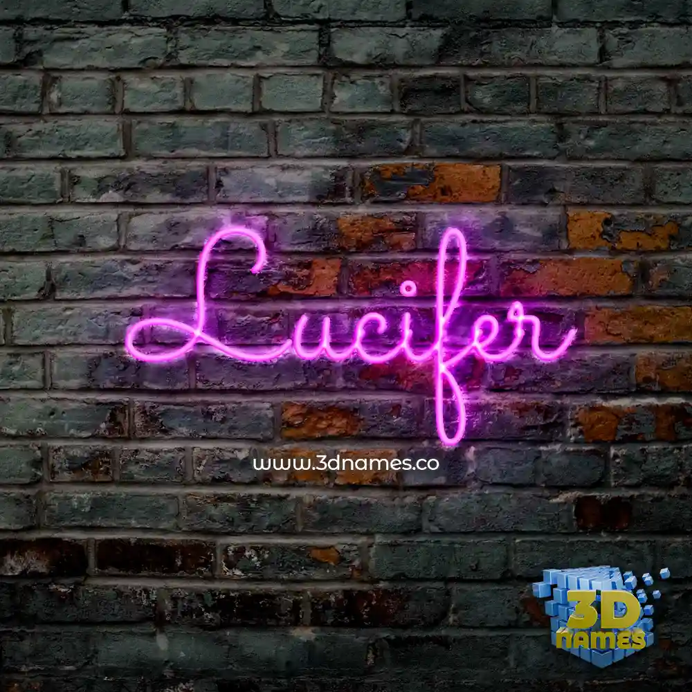 lucifer in Pink Neon style - 3D name wallpaper