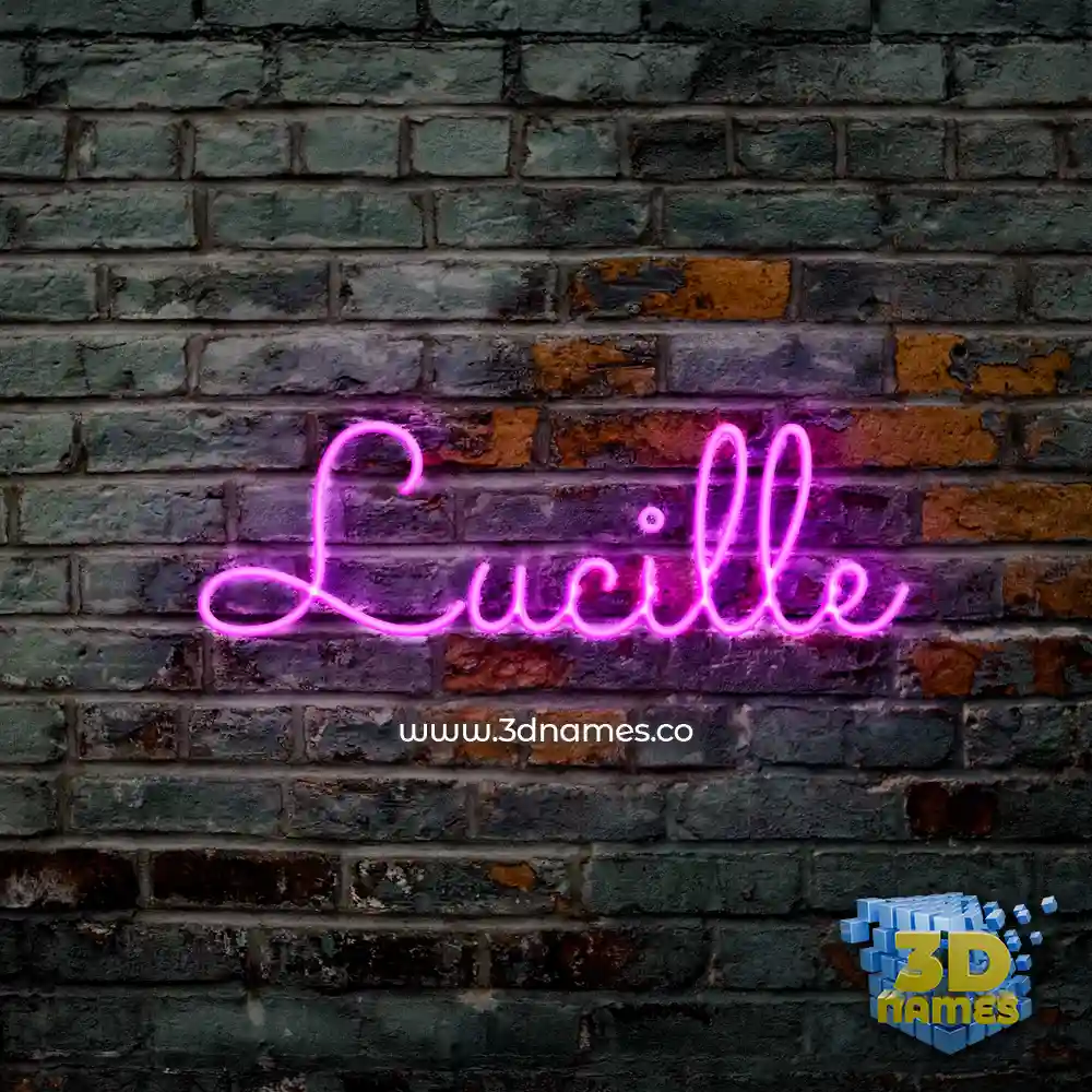 lucille in Pink Neon style - 3D name wallpaper