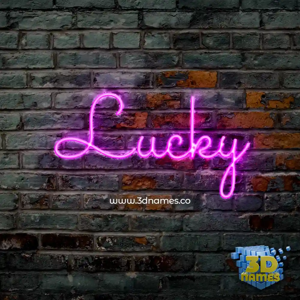 lucky in Pink Neon style - 3D name wallpaper