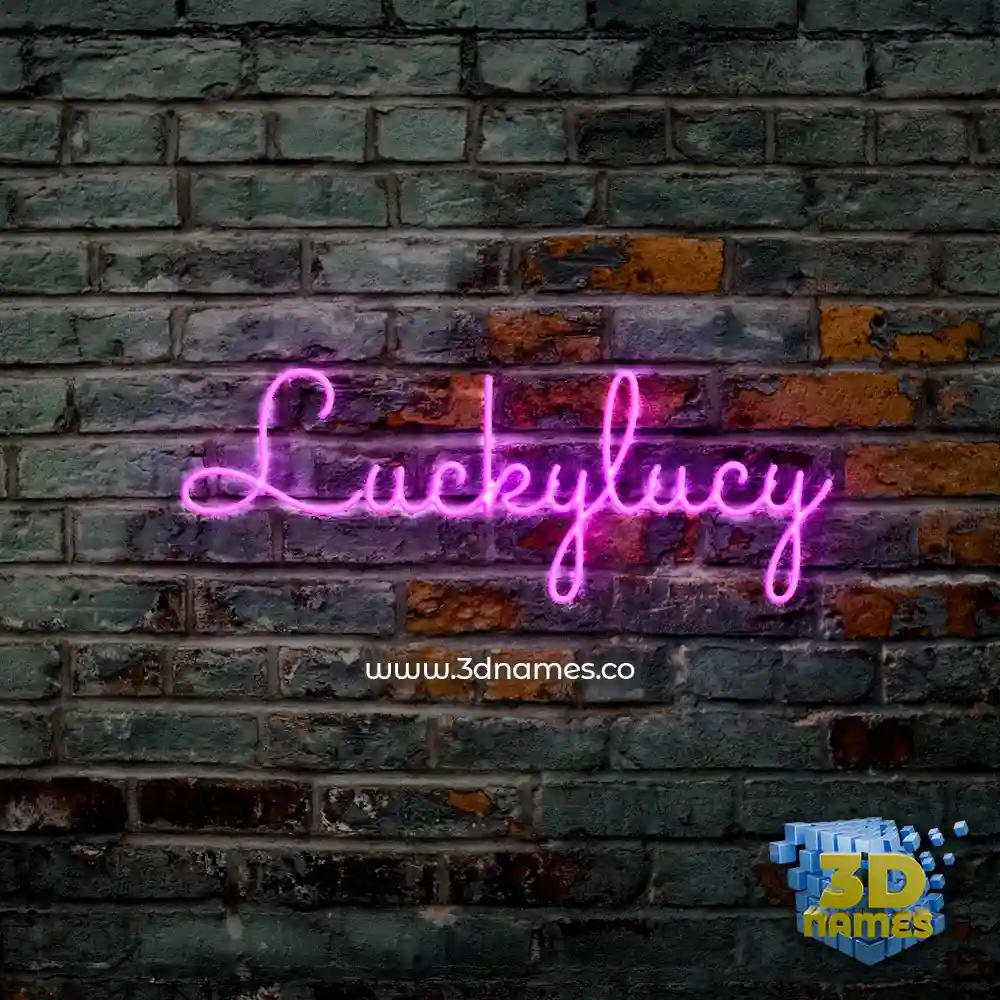 luckylucy in Pink Neon style - 3D name wallpaper