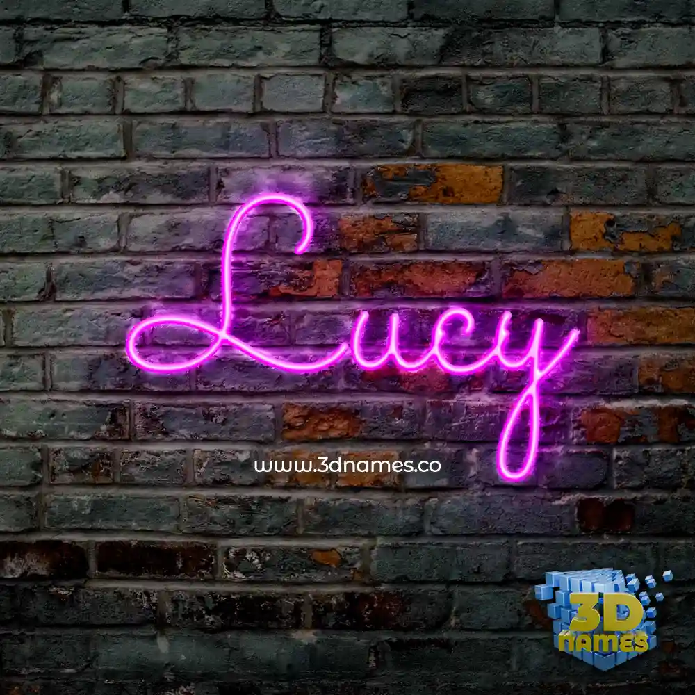 lucy in Pink Neon style - 3D name wallpaper