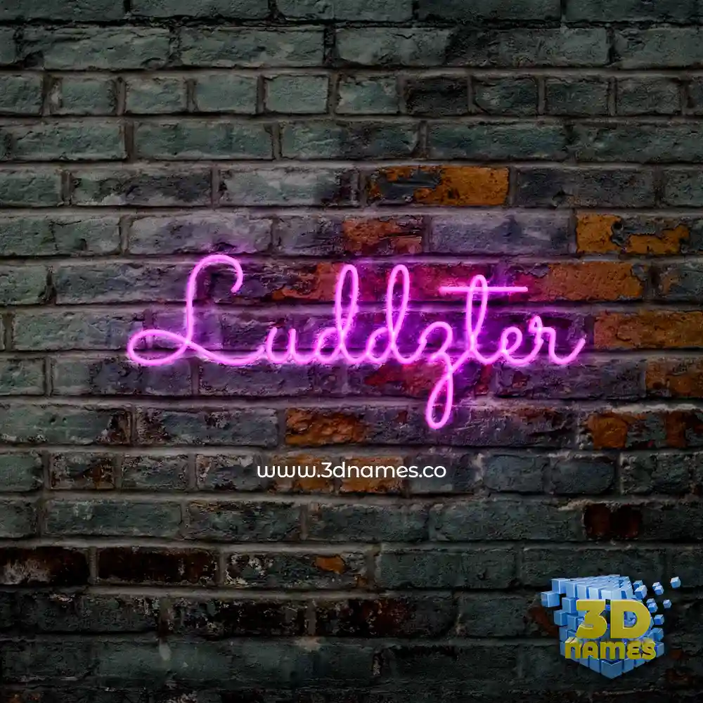 luddzter in Pink Neon style - 3D name wallpaper