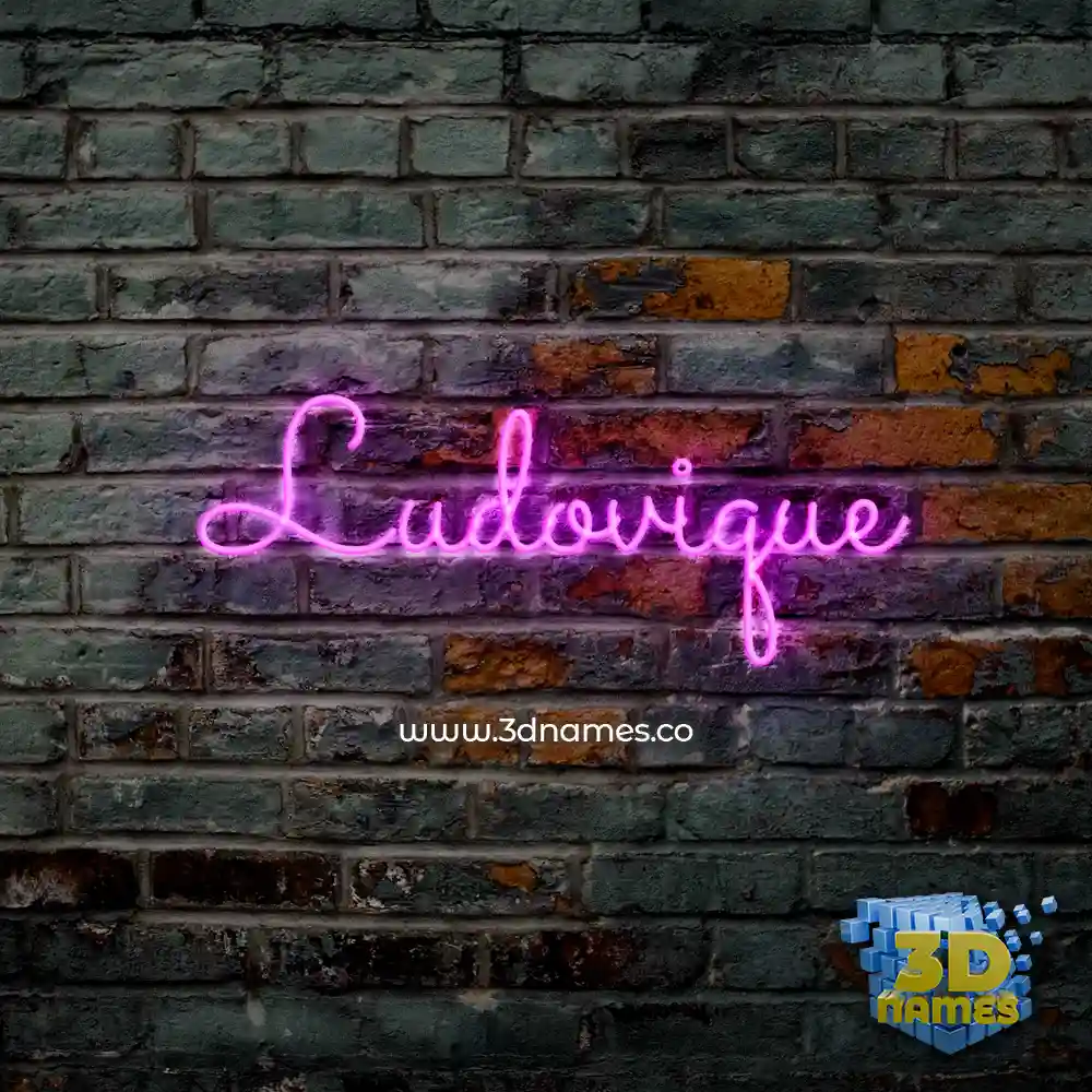 ludovique in Pink Neon style - 3D name wallpaper
