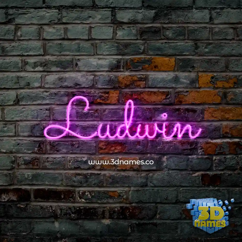 ludwin in Pink Neon style - 3D name wallpaper