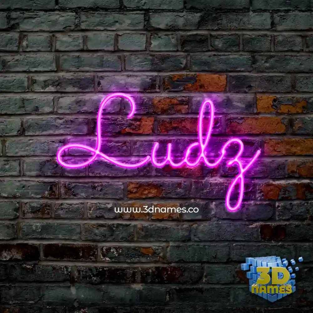 ludz in Pink Neon style - 3D name wallpaper