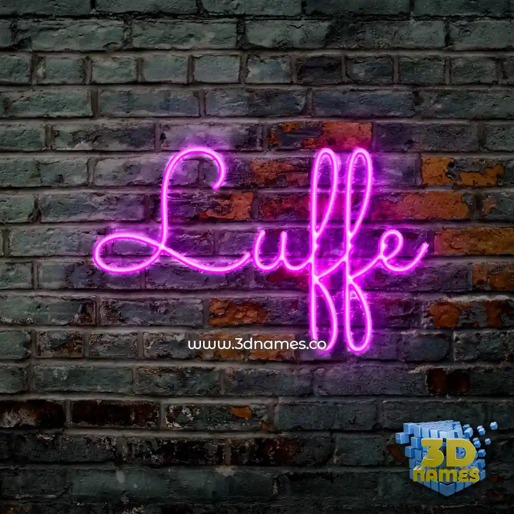 luffe in Pink Neon style - 3D name wallpaper