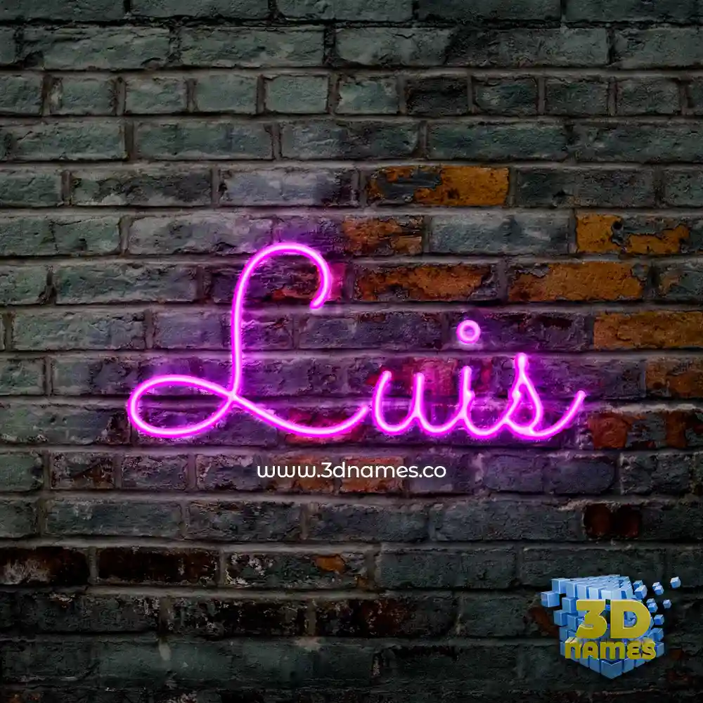 luis in Pink Neon style - 3D name wallpaper