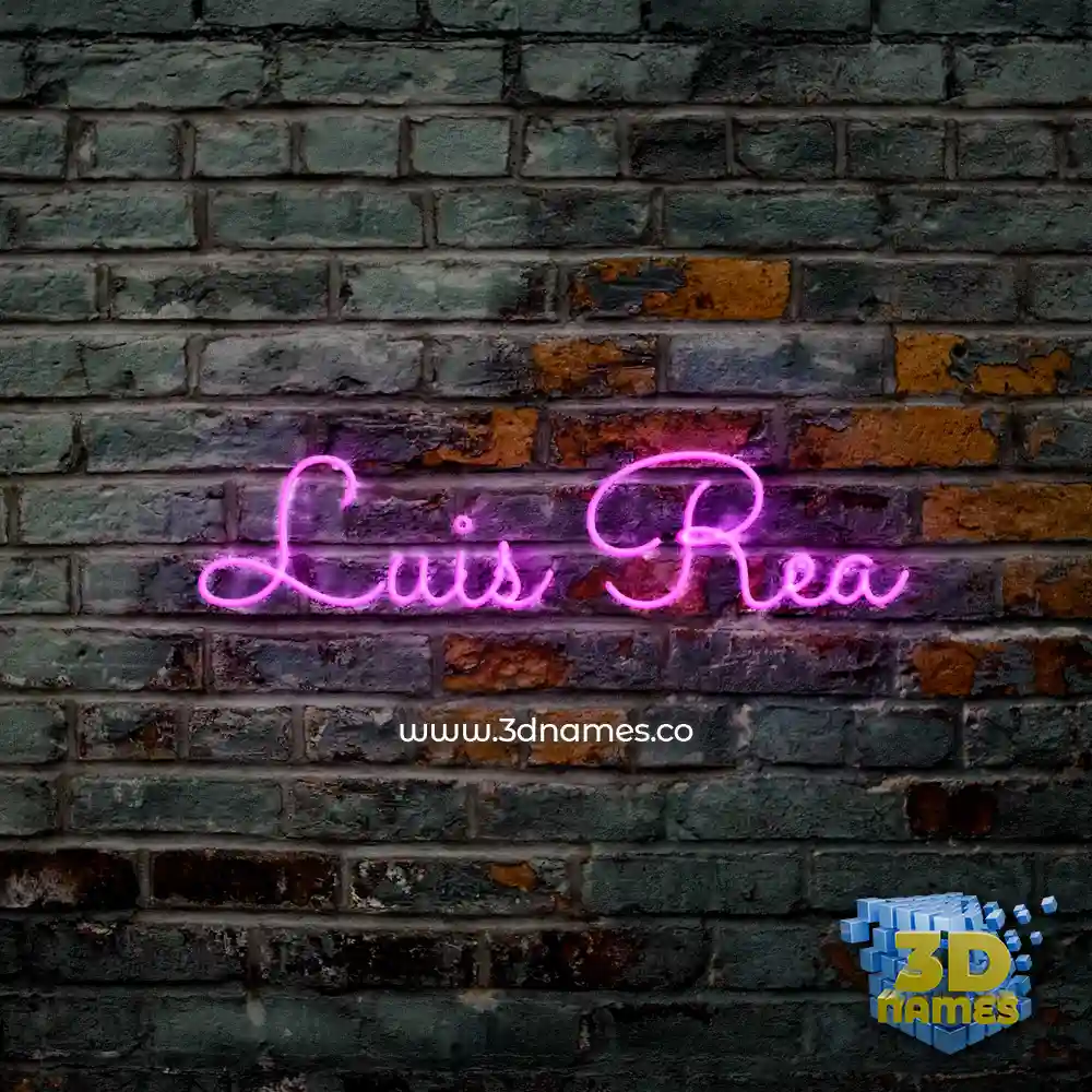 luis rea in Pink Neon style - 3D name wallpaper