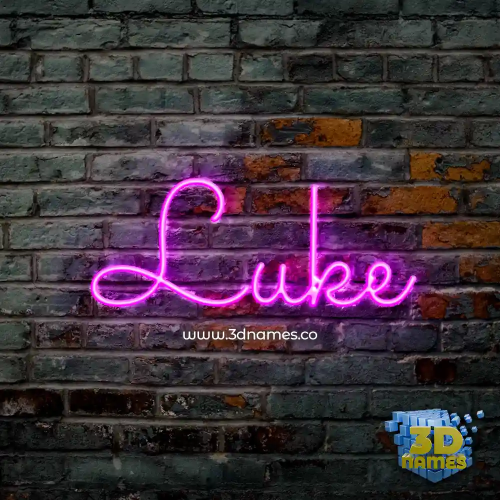 luke in Pink Neon style - 3D name wallpaper