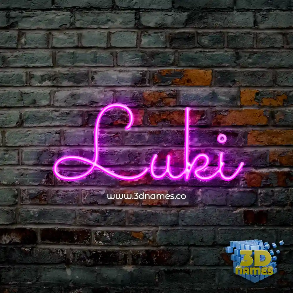 luki in Pink Neon style - 3D name wallpaper
