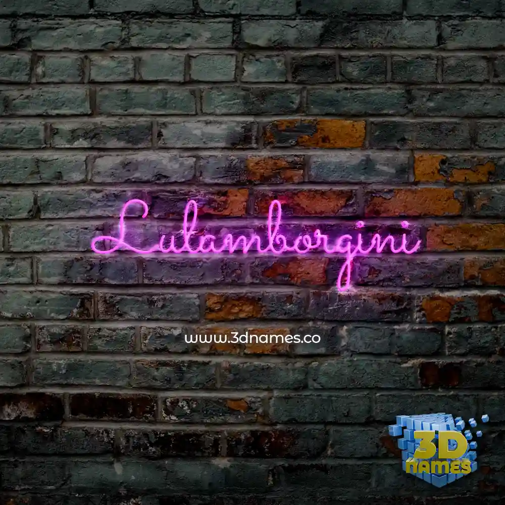lulamborgini in Pink Neon style - 3D name wallpaper
