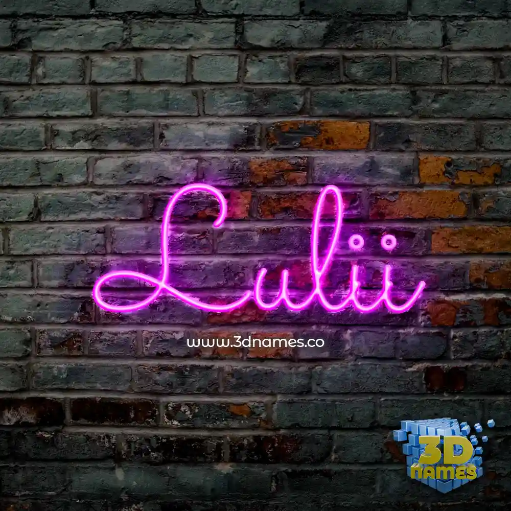 lulii in Pink Neon style - 3D name wallpaper