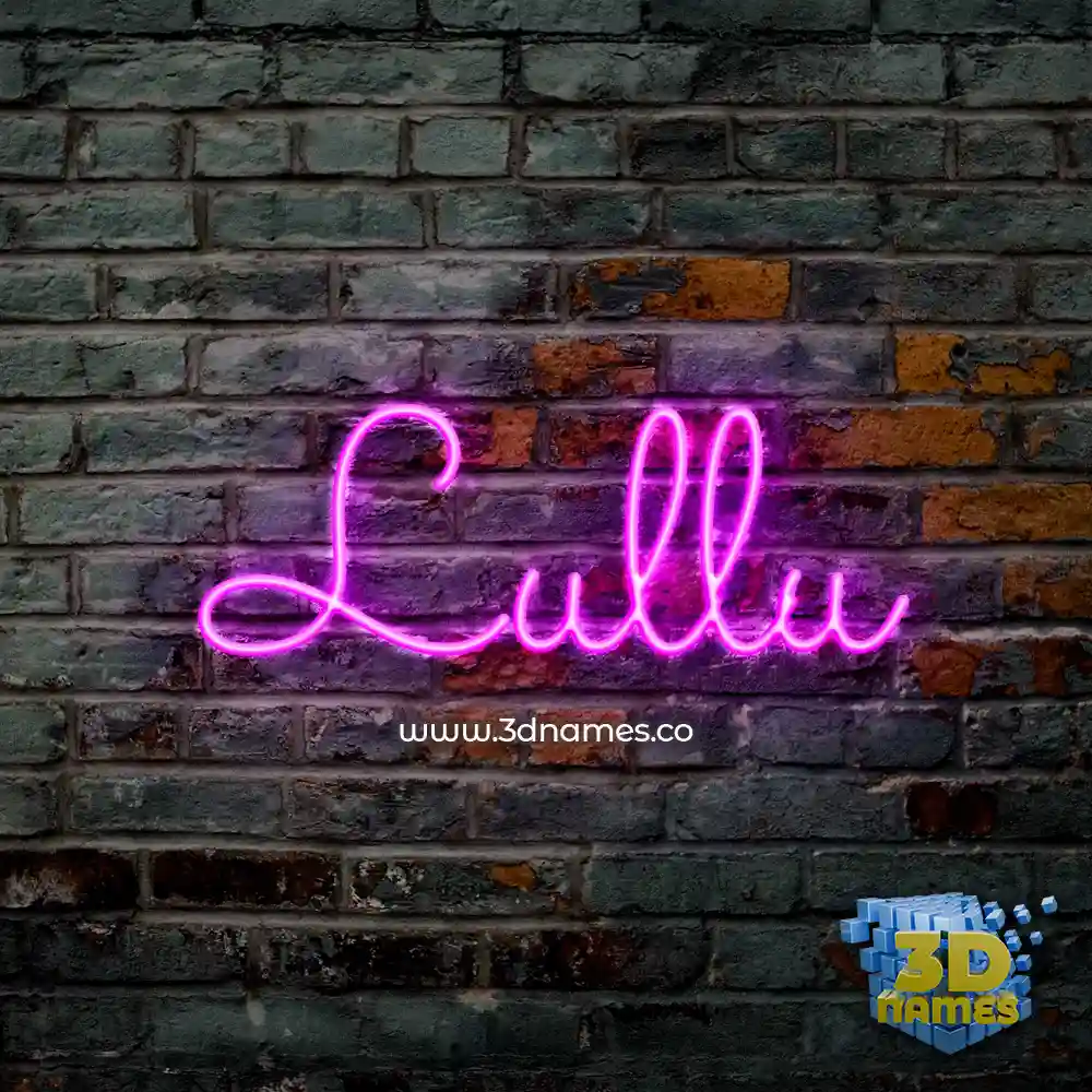 lullu in Pink Neon style - 3D name wallpaper