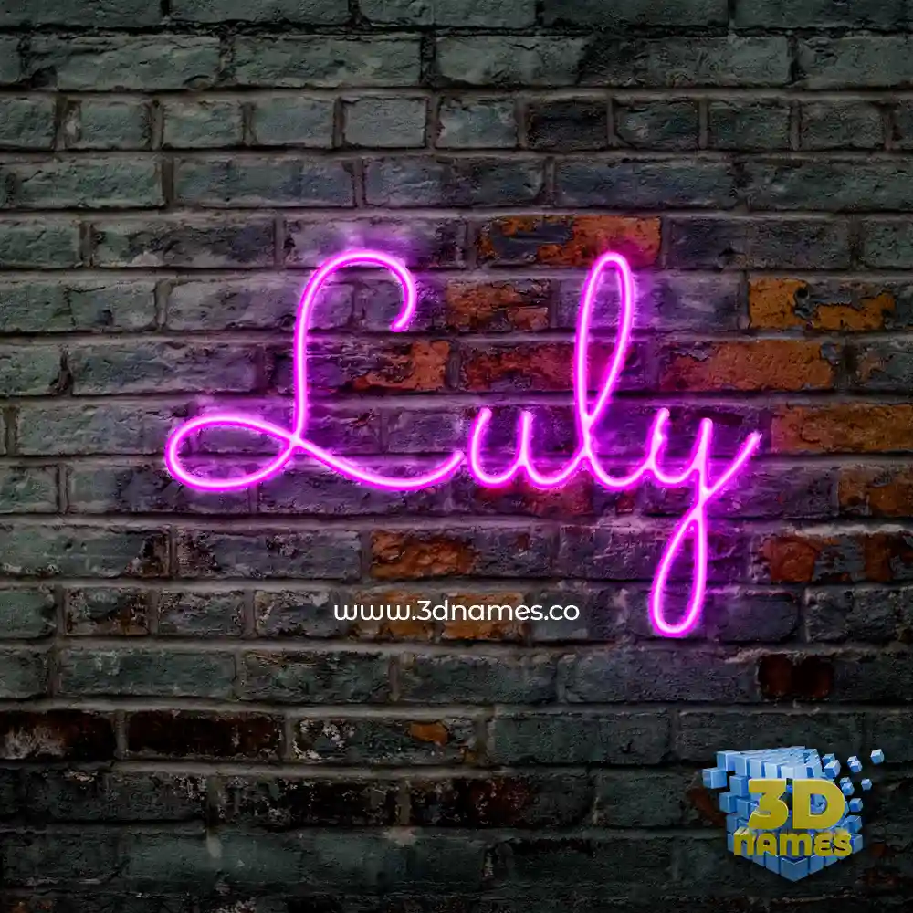 luly in Pink Neon style - 3D name wallpaper