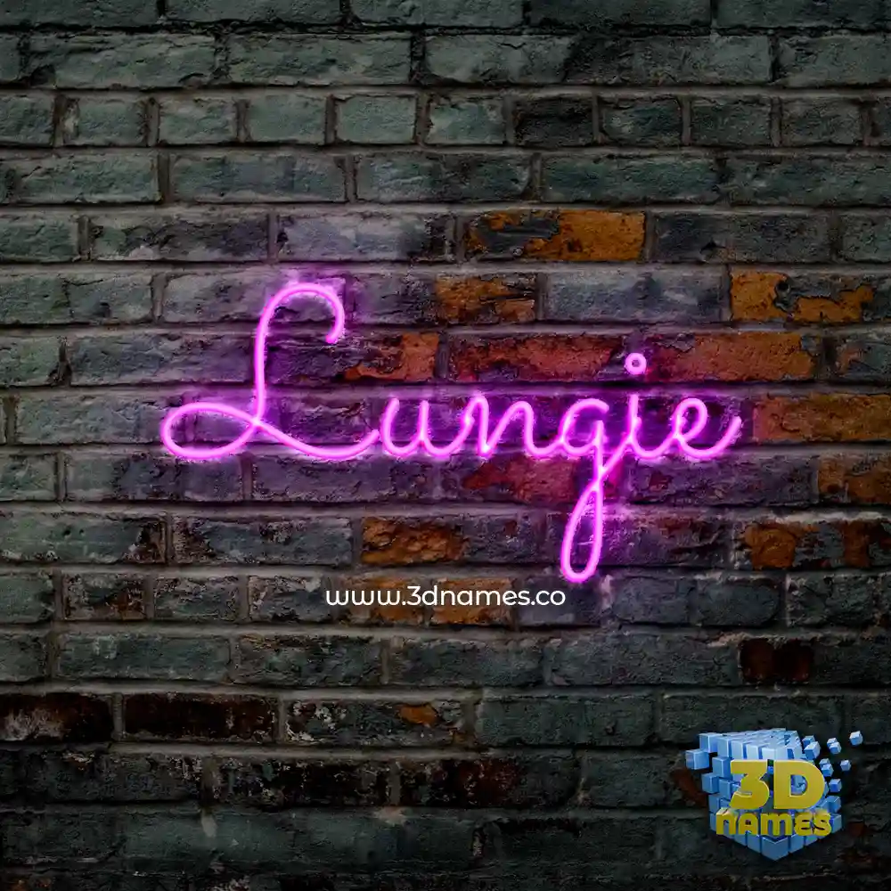 lungie in Pink Neon style - 3D name wallpaper