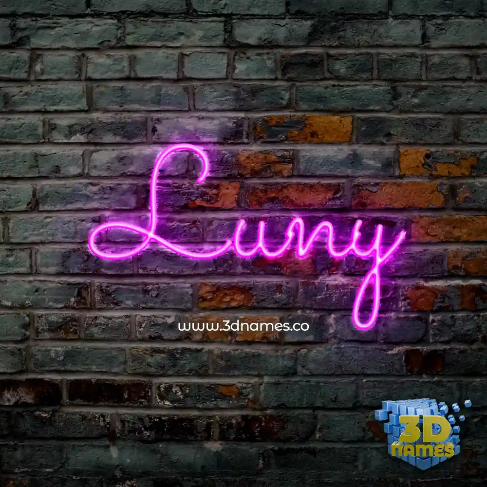 luny in Pink Neon style - 3D name wallpaper