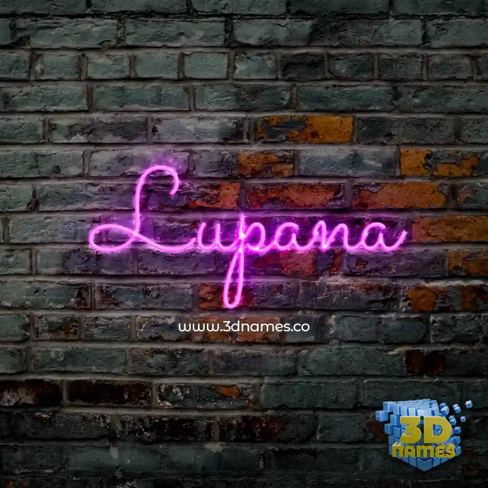 lupana in Pink Neon style - 3D name wallpaper