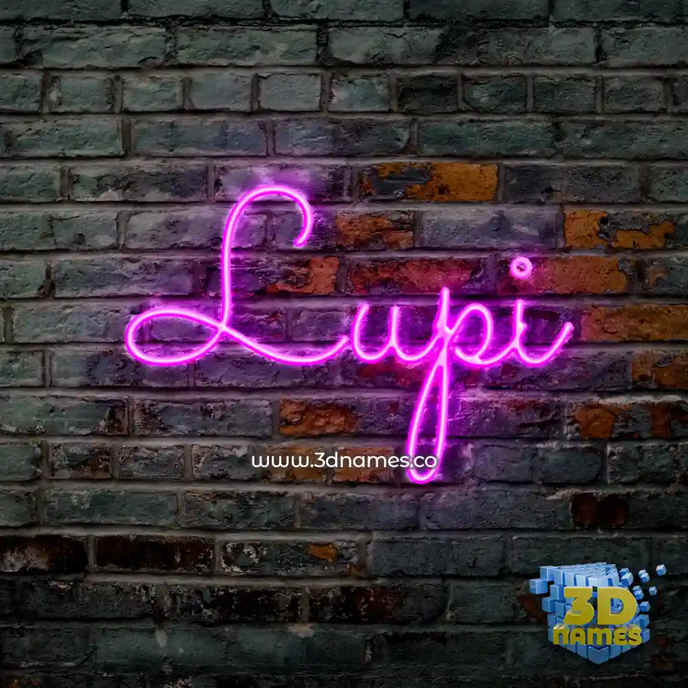 lupi in Pink Neon style - 3D name wallpaper