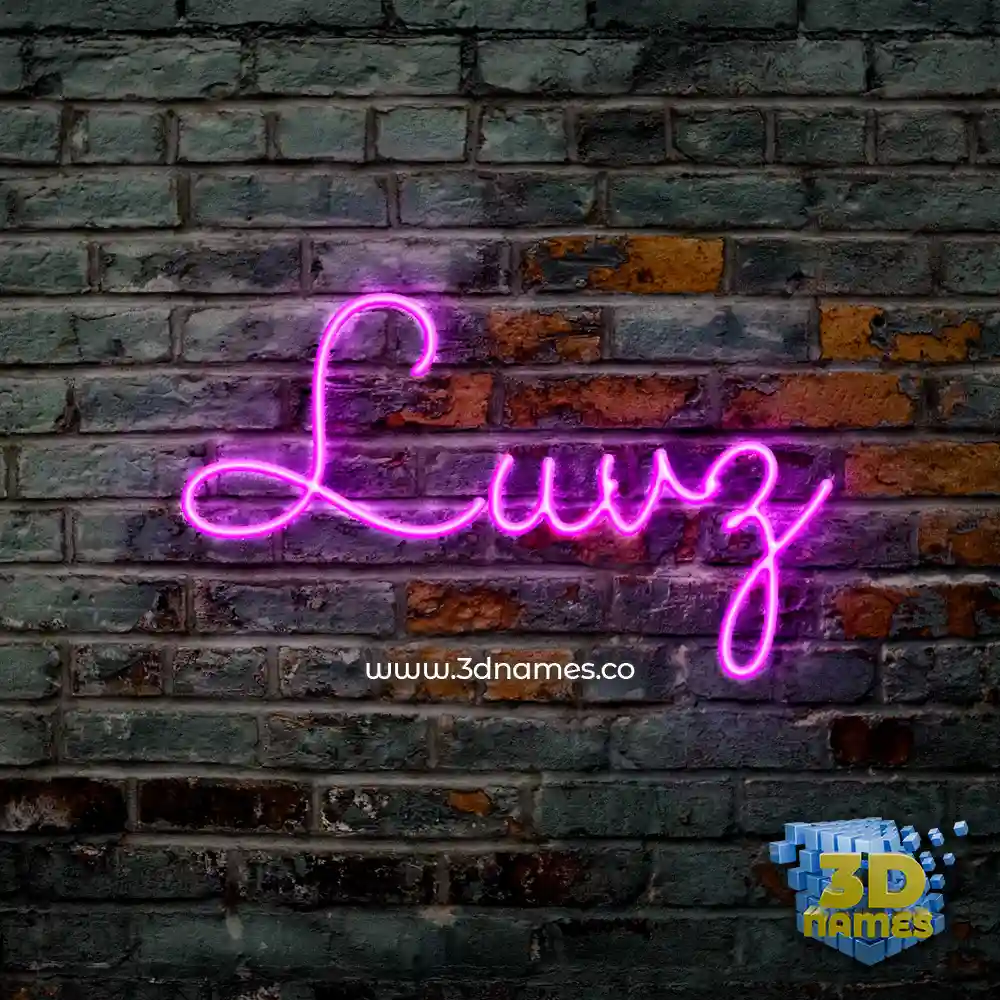 luvz in Pink Neon style - 3D name wallpaper
