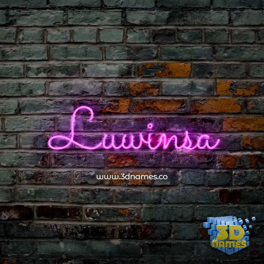 luwinsa in Pink Neon style - 3D name wallpaper