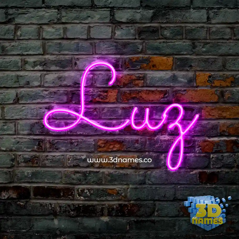 luz in Pink Neon style - 3D name wallpaper