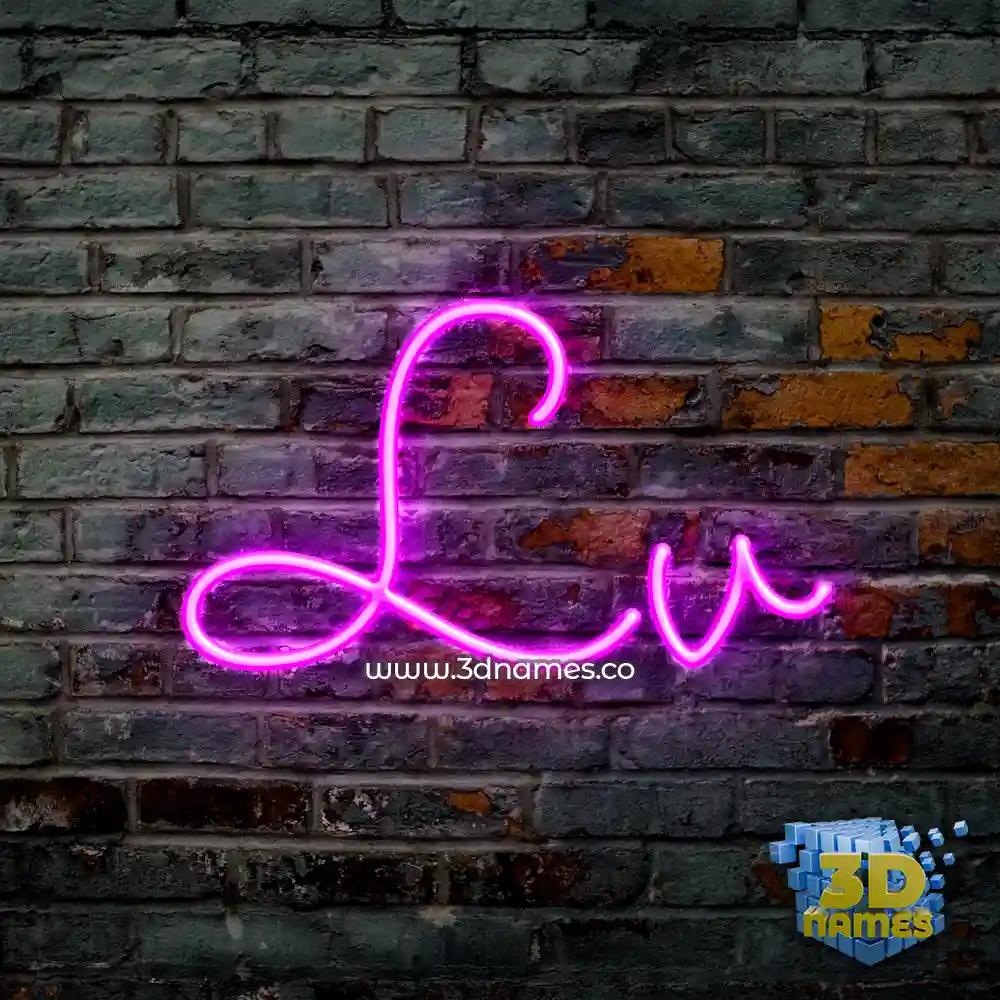 lv in Pink Neon style - 3D name wallpaper