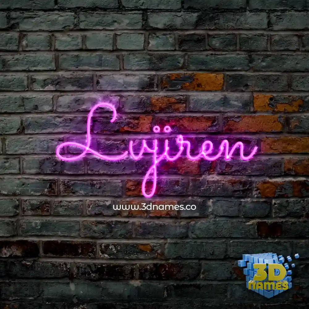 lvjiren in Pink Neon style - 3D name wallpaper