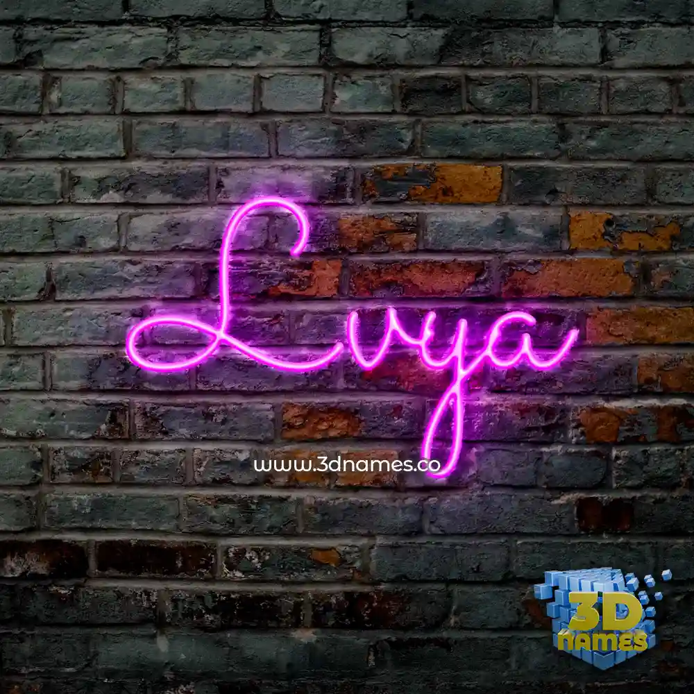 lvya in Pink Neon style - 3D name wallpaper