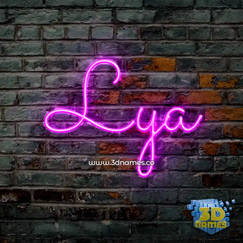 lya in Pink Neon style - 3D name wallpaper