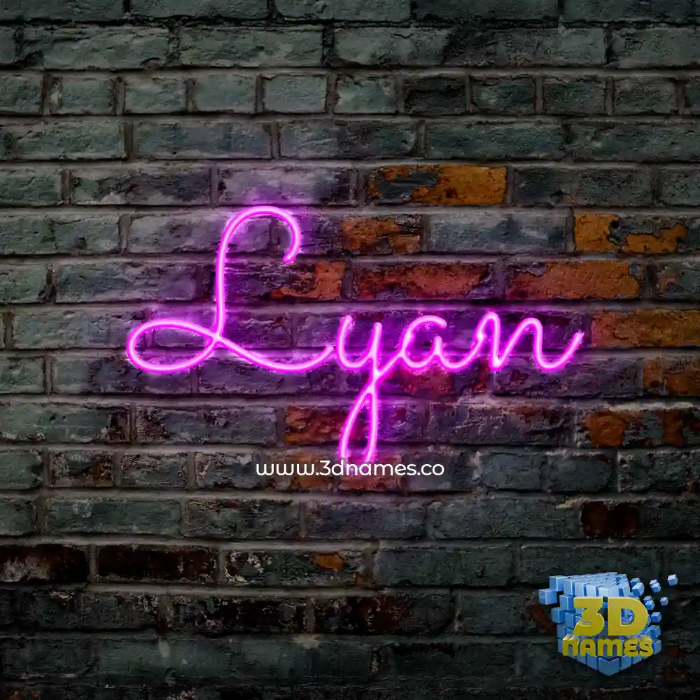 lyan in Pink Neon style - 3D name wallpaper