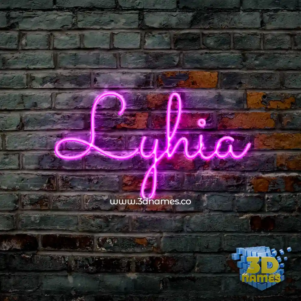 lyhia in Pink Neon style - 3D name wallpaper