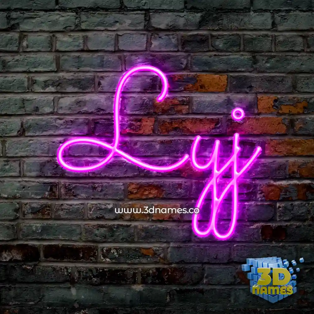 lyj in Pink Neon style - 3D name wallpaper