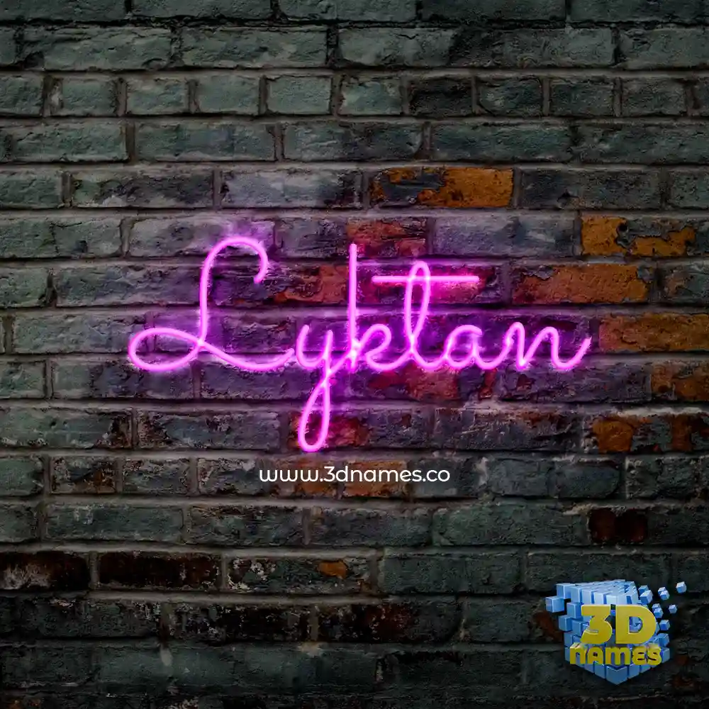 lyktan in Pink Neon style - 3D name wallpaper