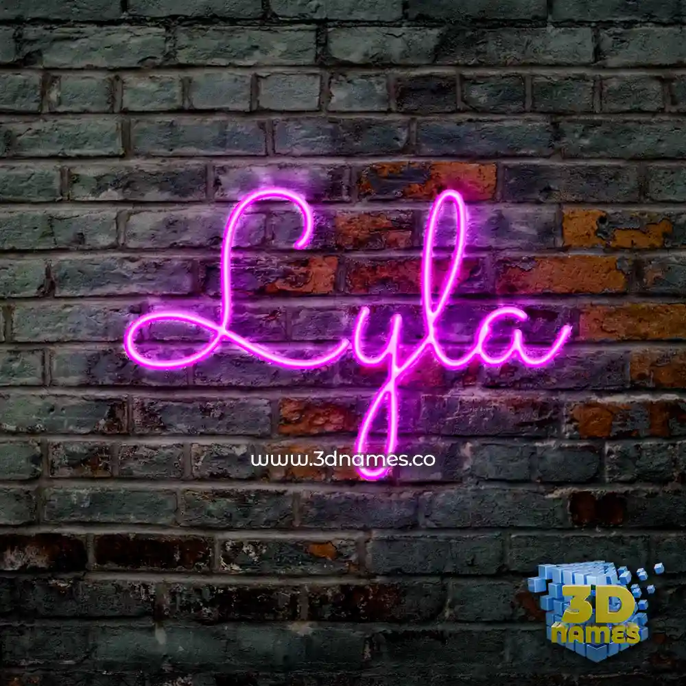 lyla in Pink Neon style - 3D name wallpaper