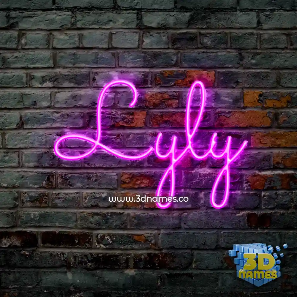 lyly in Pink Neon style - 3D name wallpaper