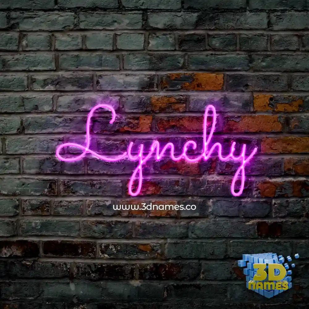 lynchy in Pink Neon style - 3D name wallpaper