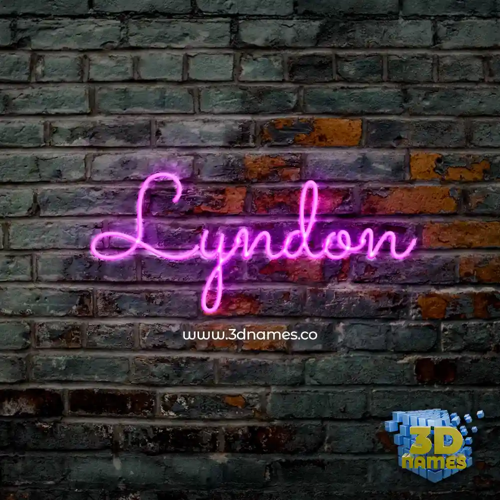 lyndon in Pink Neon style - 3D name wallpaper