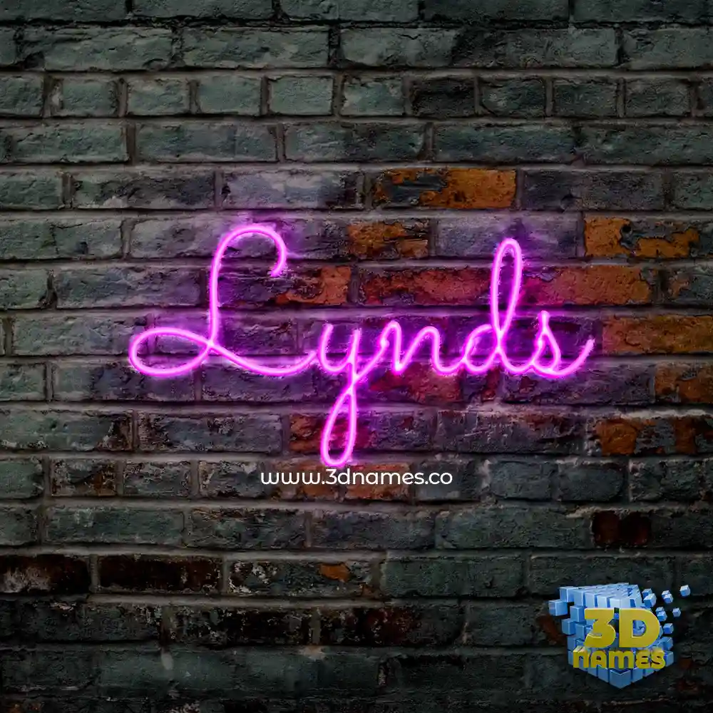 lynds in Pink Neon style - 3D name wallpaper