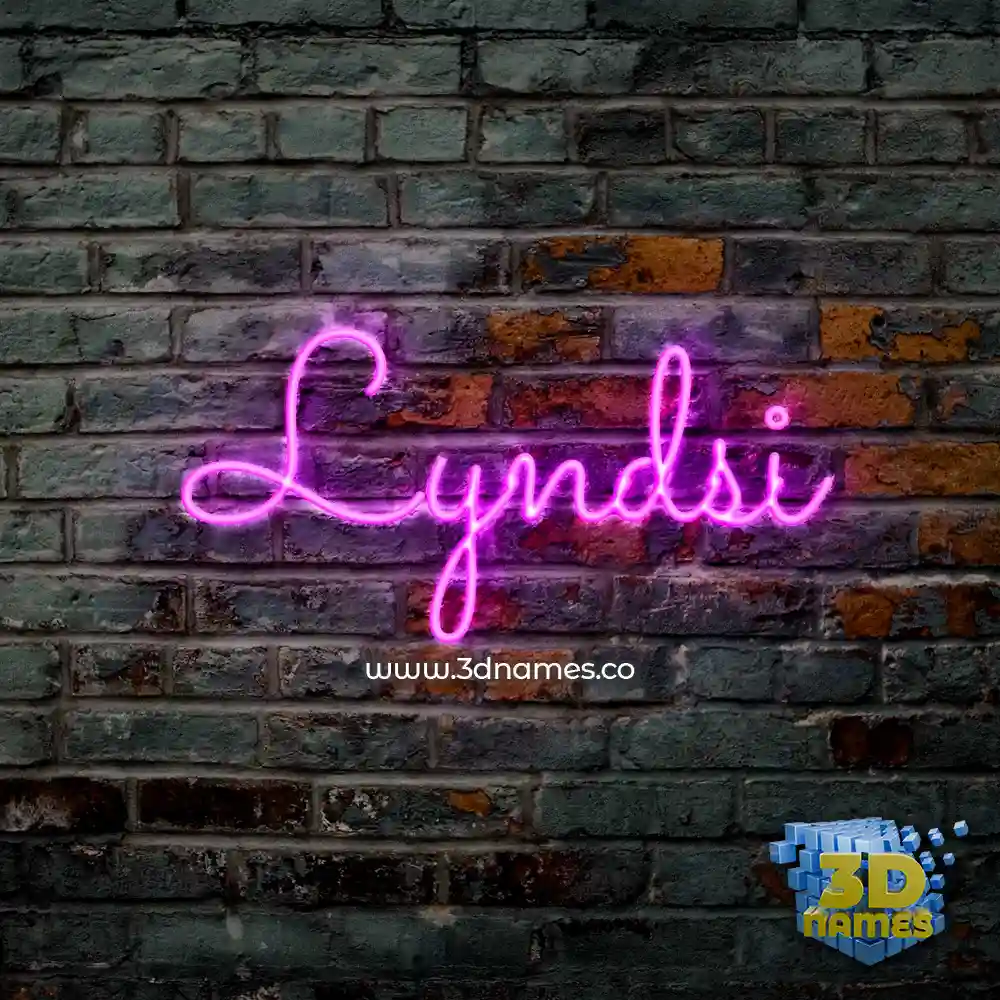 lyndsi in Pink Neon style - 3D name wallpaper