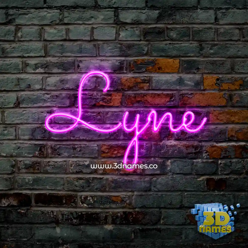 lyne in Pink Neon style - 3D name wallpaper
