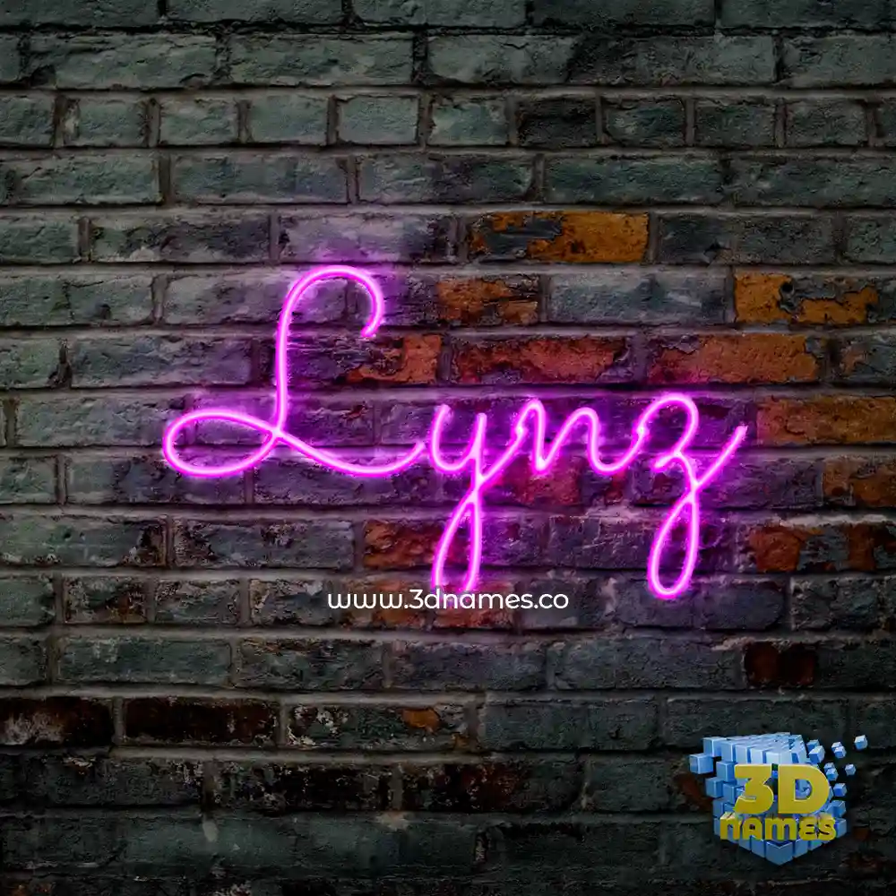 lynz in Pink Neon style - 3D name wallpaper