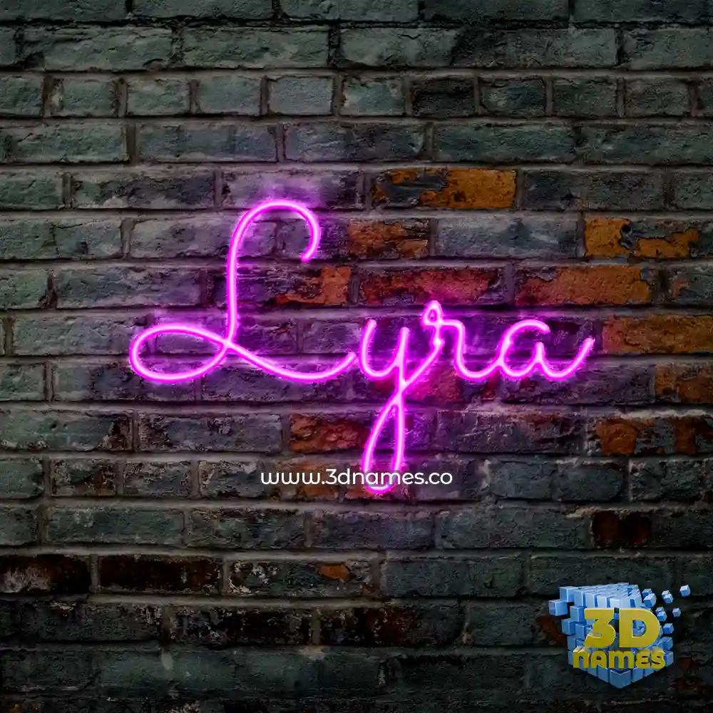 lyra in Pink Neon style - 3D name wallpaper